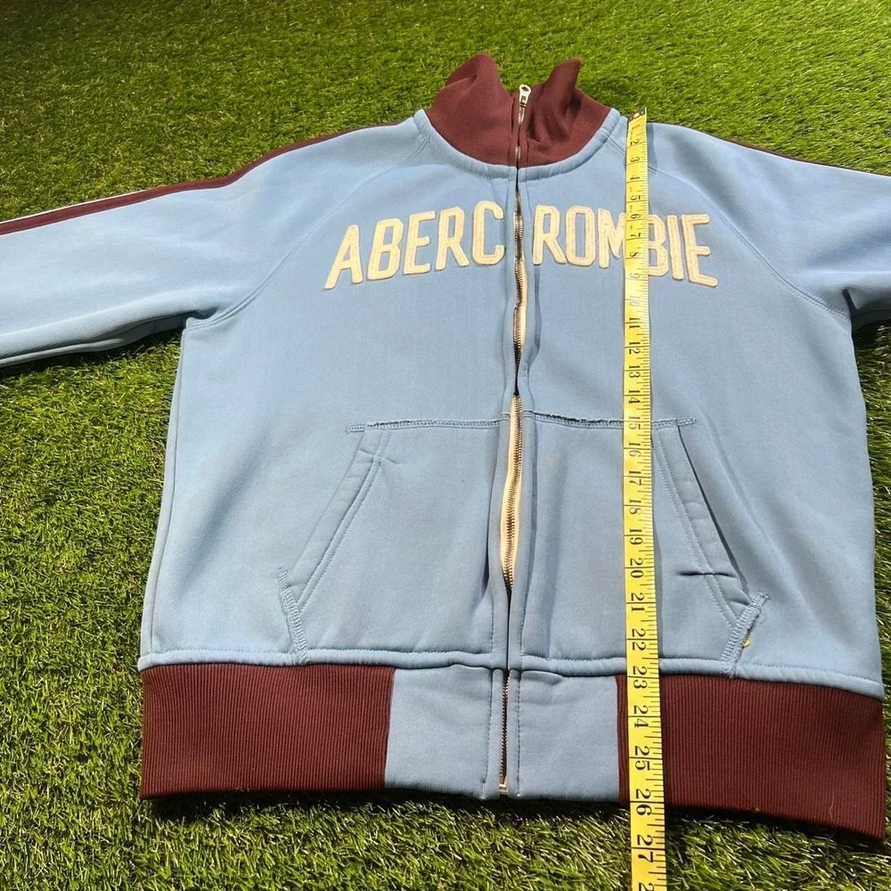 Abercrombie & Fitch VTG Track Jacket Large Blue Burgundy Varsity Y2K Full Zip